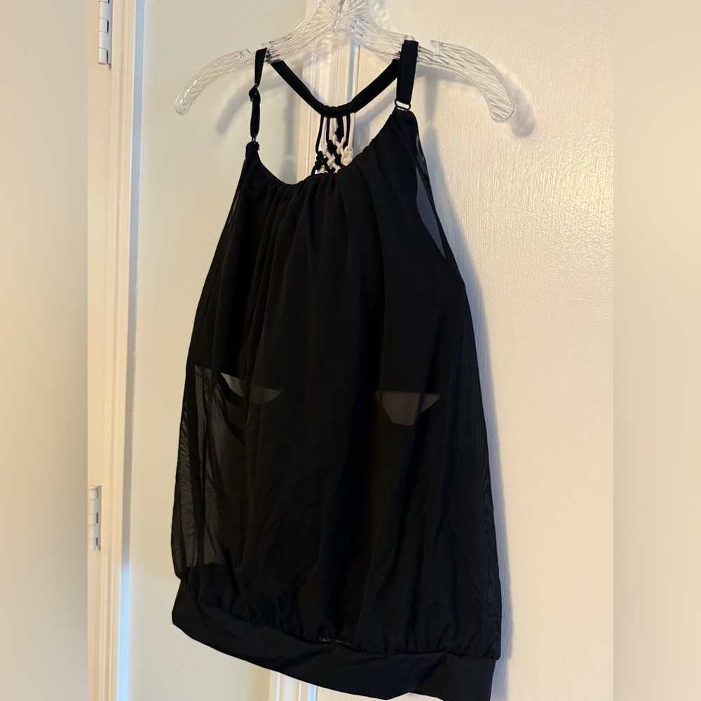 Black Halter Swimsuit with Braided Strap - Picture 5 of 7